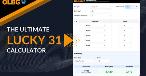 lucky 31 calculator free|how to work a lucky 31 out.